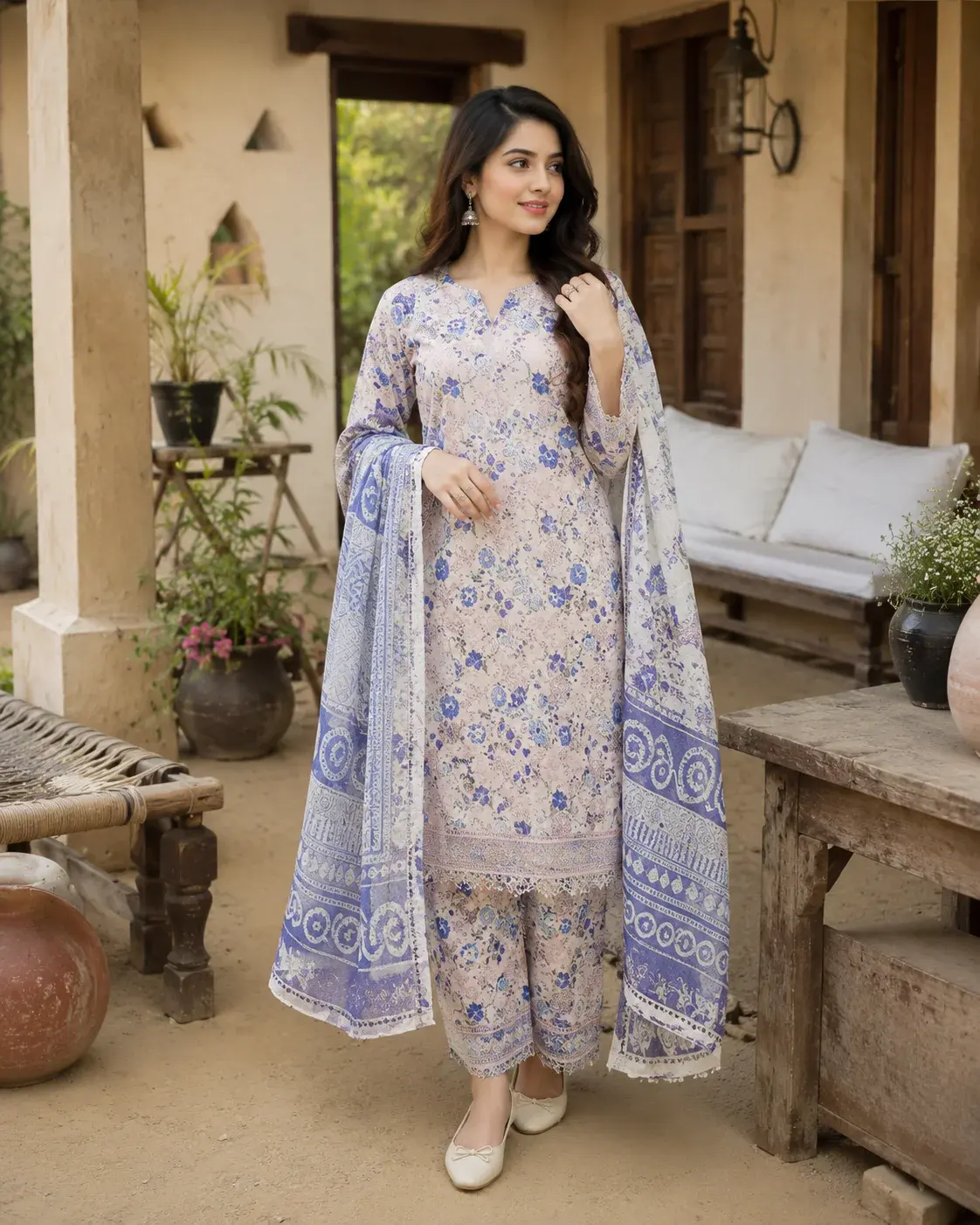 Summer collection pastel lawn ladies suit by MS Apparel